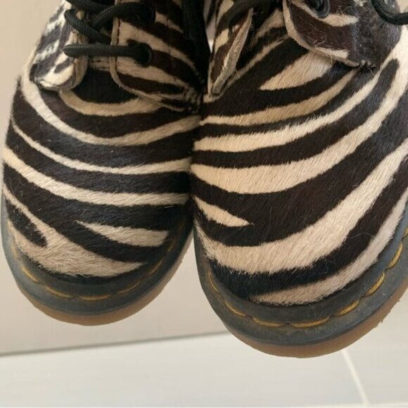 Dr. Martens Zebra Print Pony Hair Leather Boots #3 Rare 6 - Picture 11 of 11